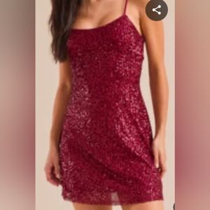Altar'd State Elegant Burgundy Sequin Dress